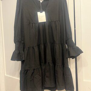 Tuckernuck Pomander Place tiered Black Crepe Kenzo dress - XL Black NWT